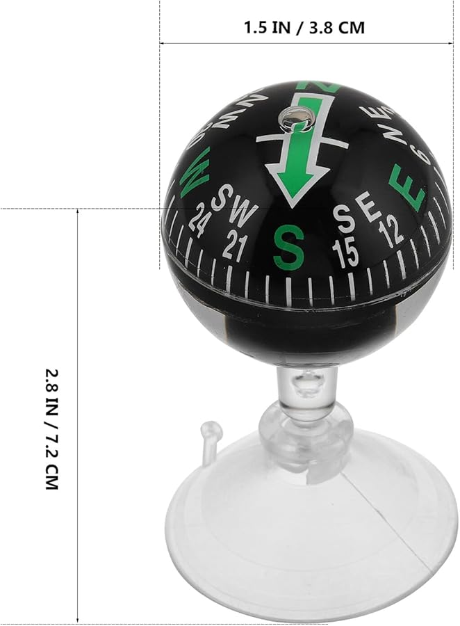 38 مم كوب شفط بلاستيكي لتركيب لوحة القيادة في السيارة، بوصلة محمولة كرة اتجاه للسيارات والاستخدام الخارجي - Image 2